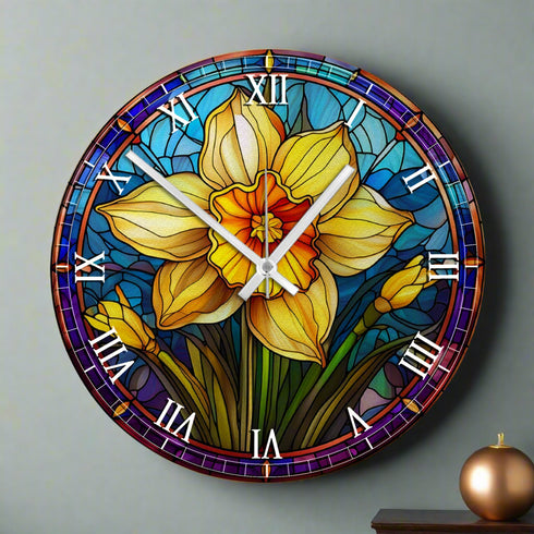 Daffodil Suncatcher Effect Clock